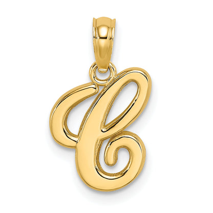 10K Yellow Gold 10K Polished C Script Initial Charm