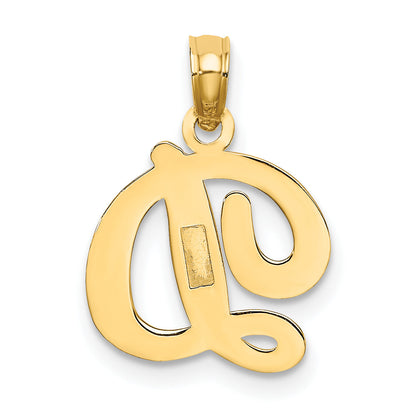 10K Yellow Gold 10K Polished D Script Initial Charm