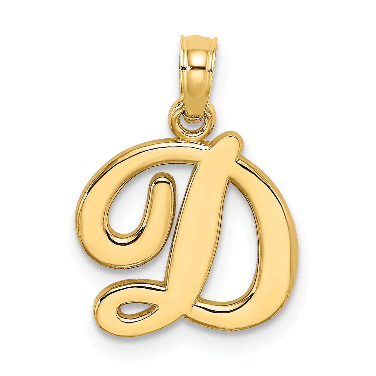 10K Yellow Gold 10K Polished D Script Initial Charm