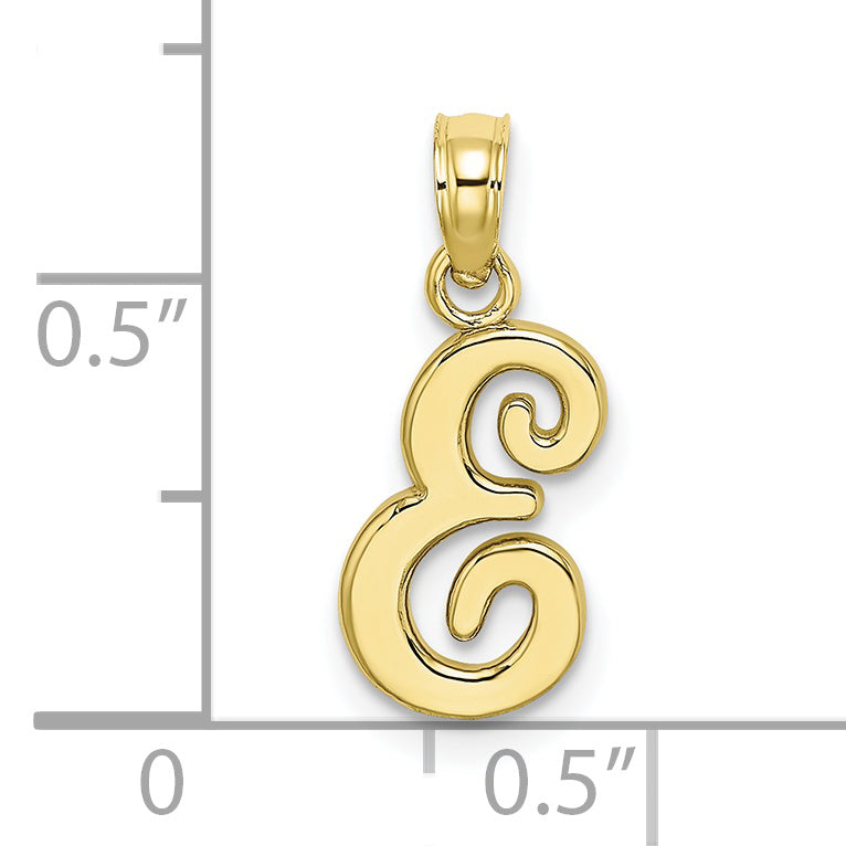 10K Yellow Gold 10K Polished E Script Initial Charm
