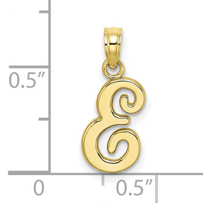 10K Yellow Gold 10K Polished E Script Initial Charm