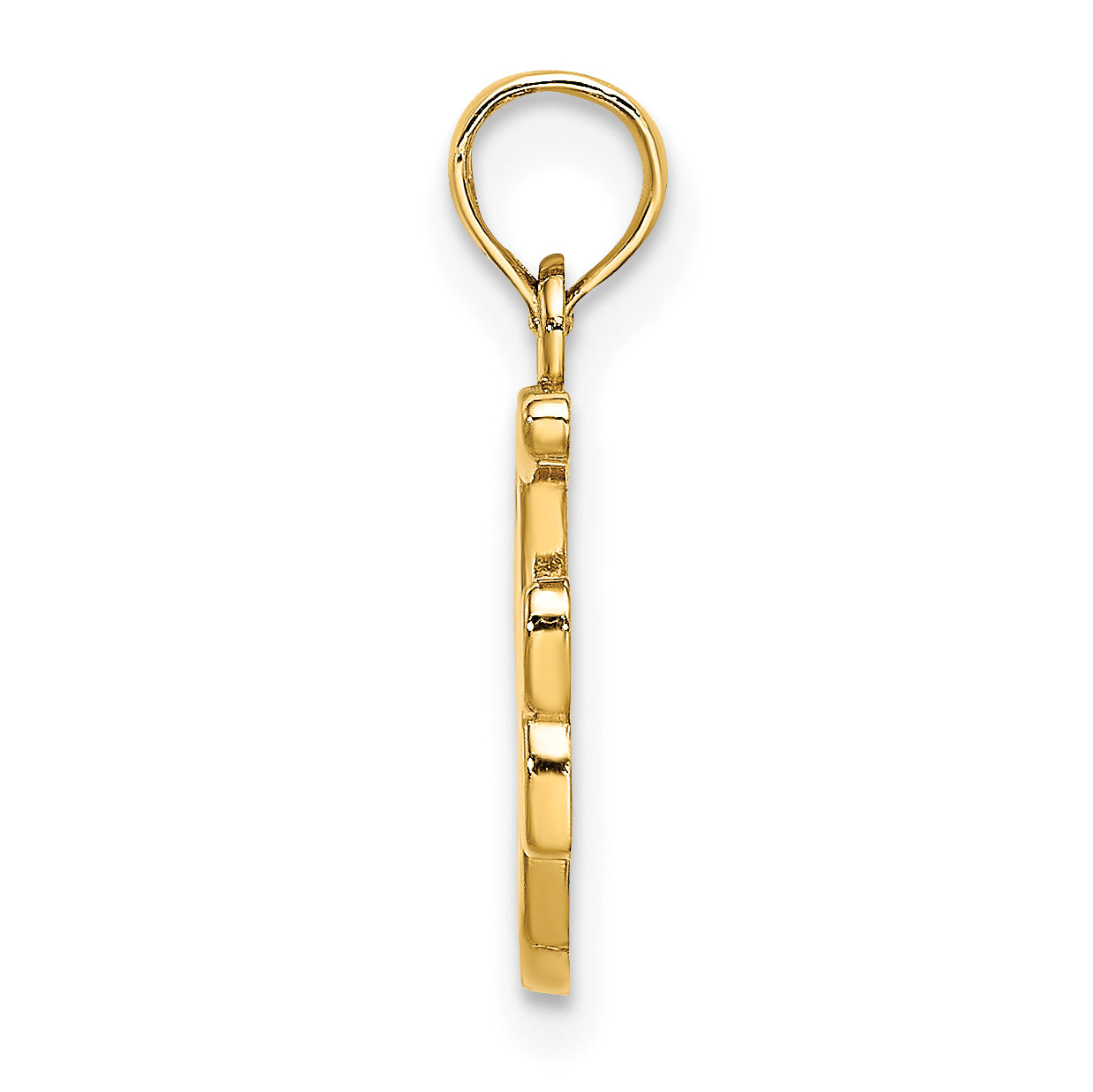 10K Yellow Gold 10K Polished F Script Initial Charm
