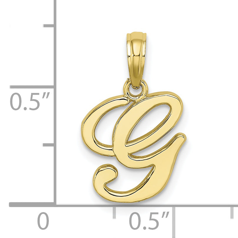 10K Yellow Gold 10K Polished G Script Initial Charm