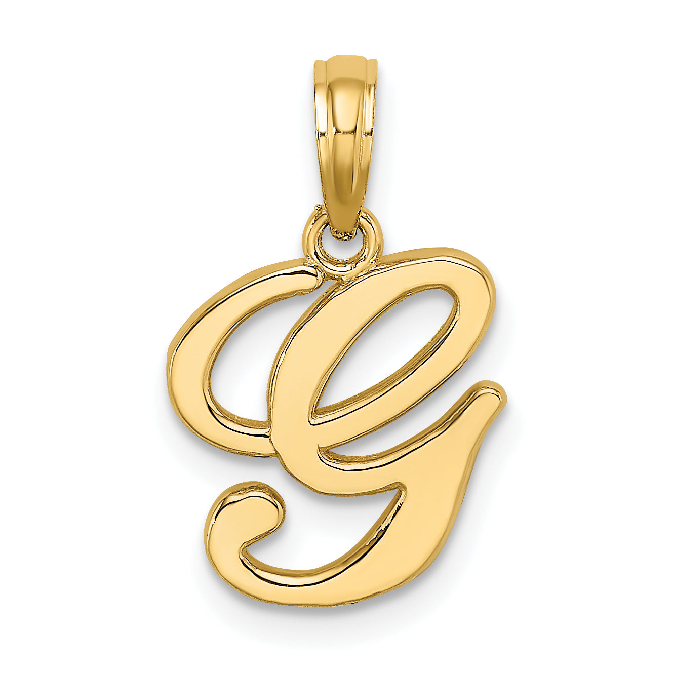 10K Yellow Gold 10K Polished G Script Initial Charm