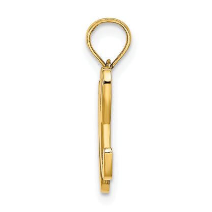 10K Yellow Gold 10K Polished H Script Initial Charm