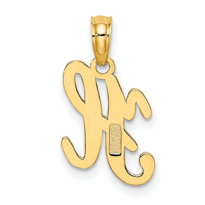 10K Yellow Gold 10K Polished H Script Initial Charm