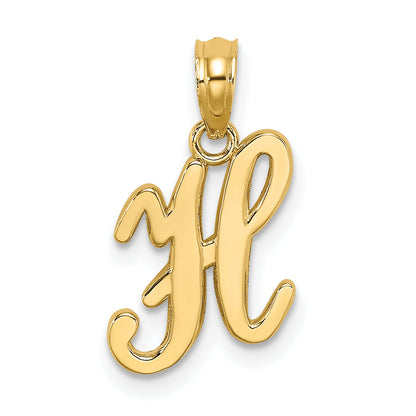 10K Yellow Gold 10K Polished H Script Initial Charm