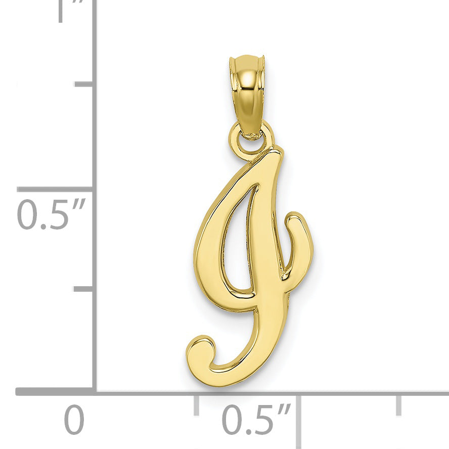 10K Yellow Gold 10K Polished I Script Initial Charm