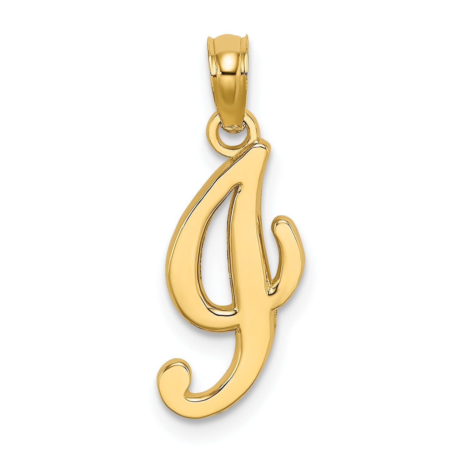 10K Yellow Gold 10K Polished I Script Initial Charm