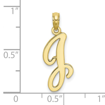 10K Yellow Gold 10K Polished J Script Initial Charm