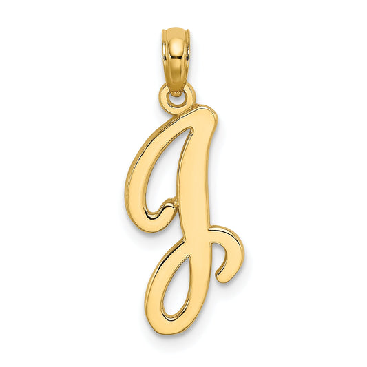 10K Yellow Gold 10K Polished J Script Initial Charm