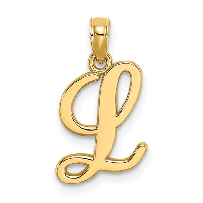 10K Yellow Gold 10K Polished L Script Initial Charm