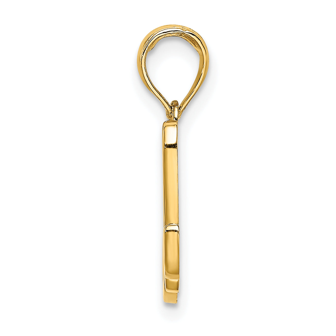 10K Yellow Gold 10K Polished M Script Initial Charm