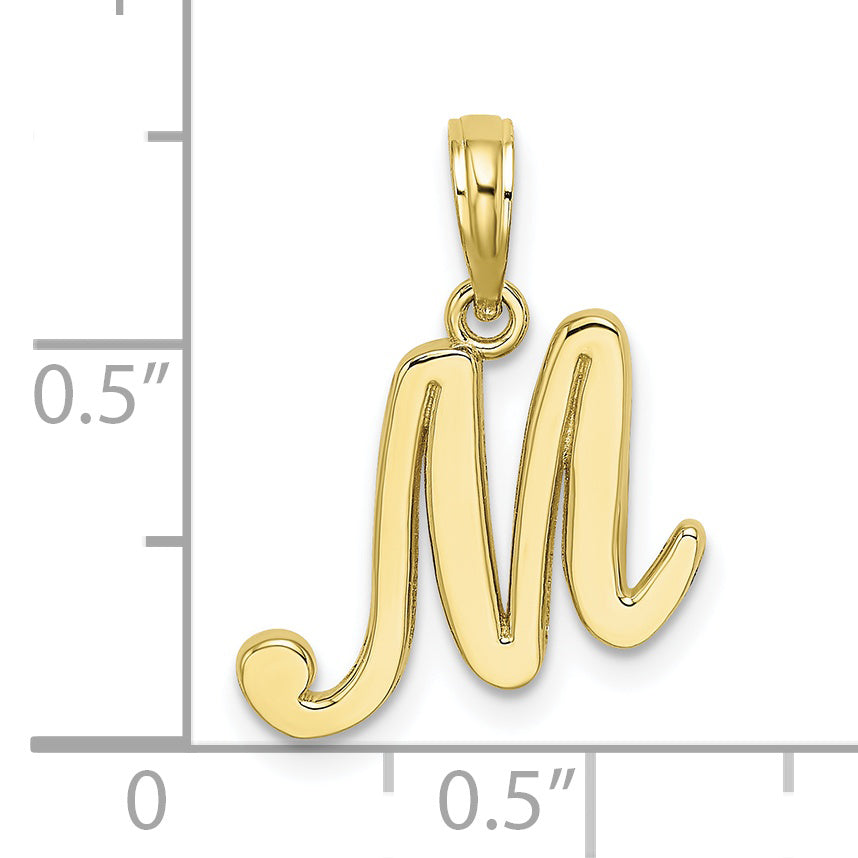 10K Yellow Gold 10K Polished M Script Initial Charm