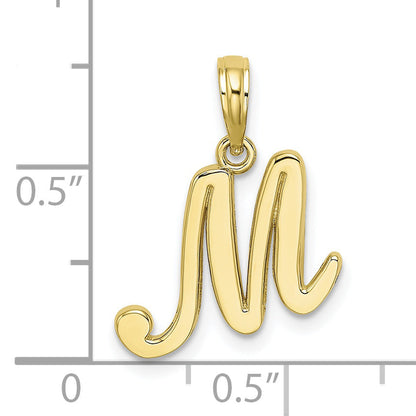 10K Yellow Gold 10K Polished M Script Initial Charm