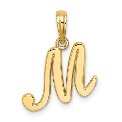 10K Yellow Gold 10K Polished M Script Initial Charm