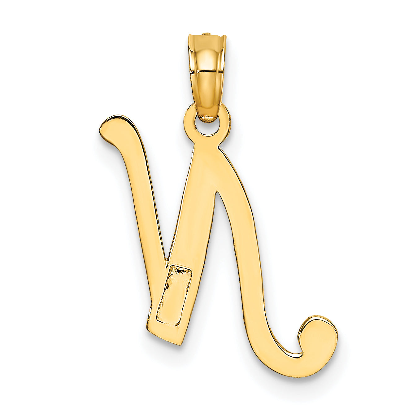 10K Yellow Gold 10K Polished N Script Initial Charm