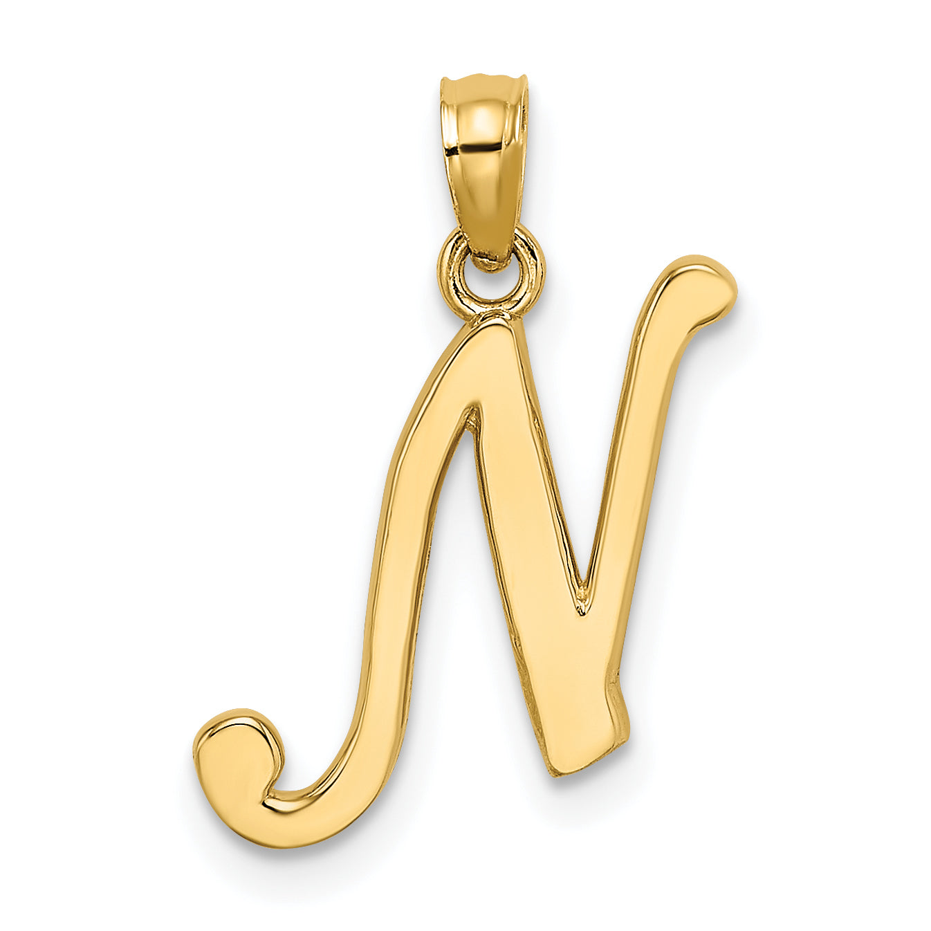 10K Yellow Gold 10K Polished N Script Initial Charm