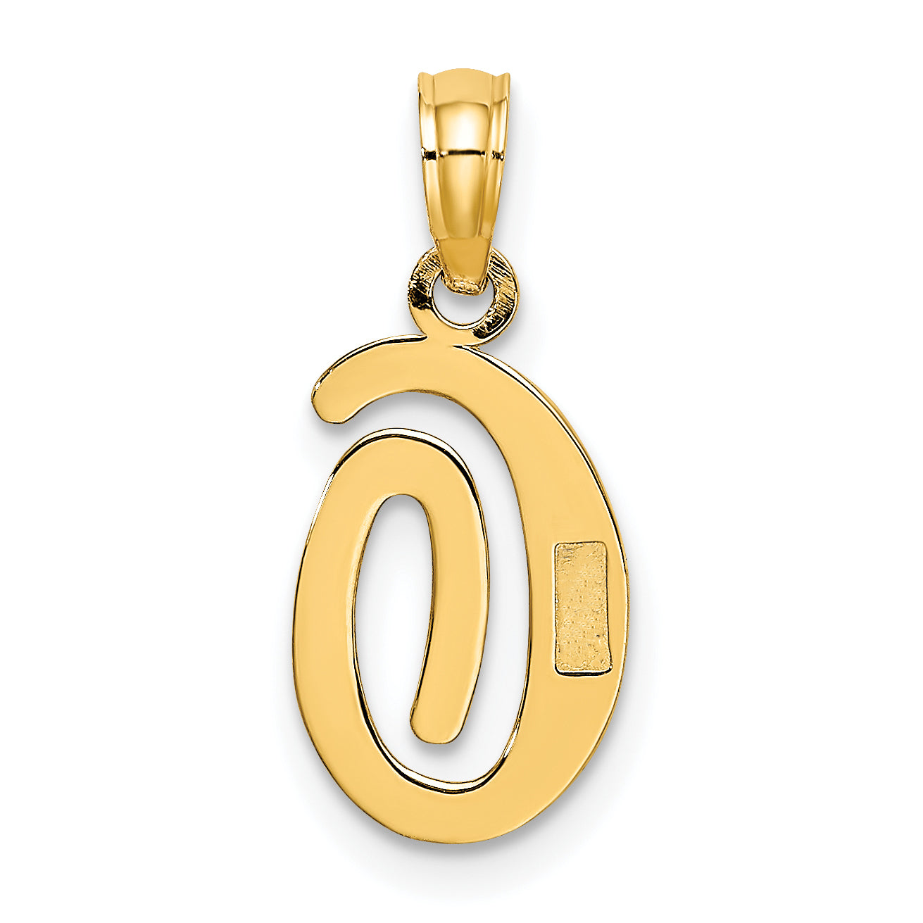 10K Yellow Gold 10K Polished O Script Initial Charm