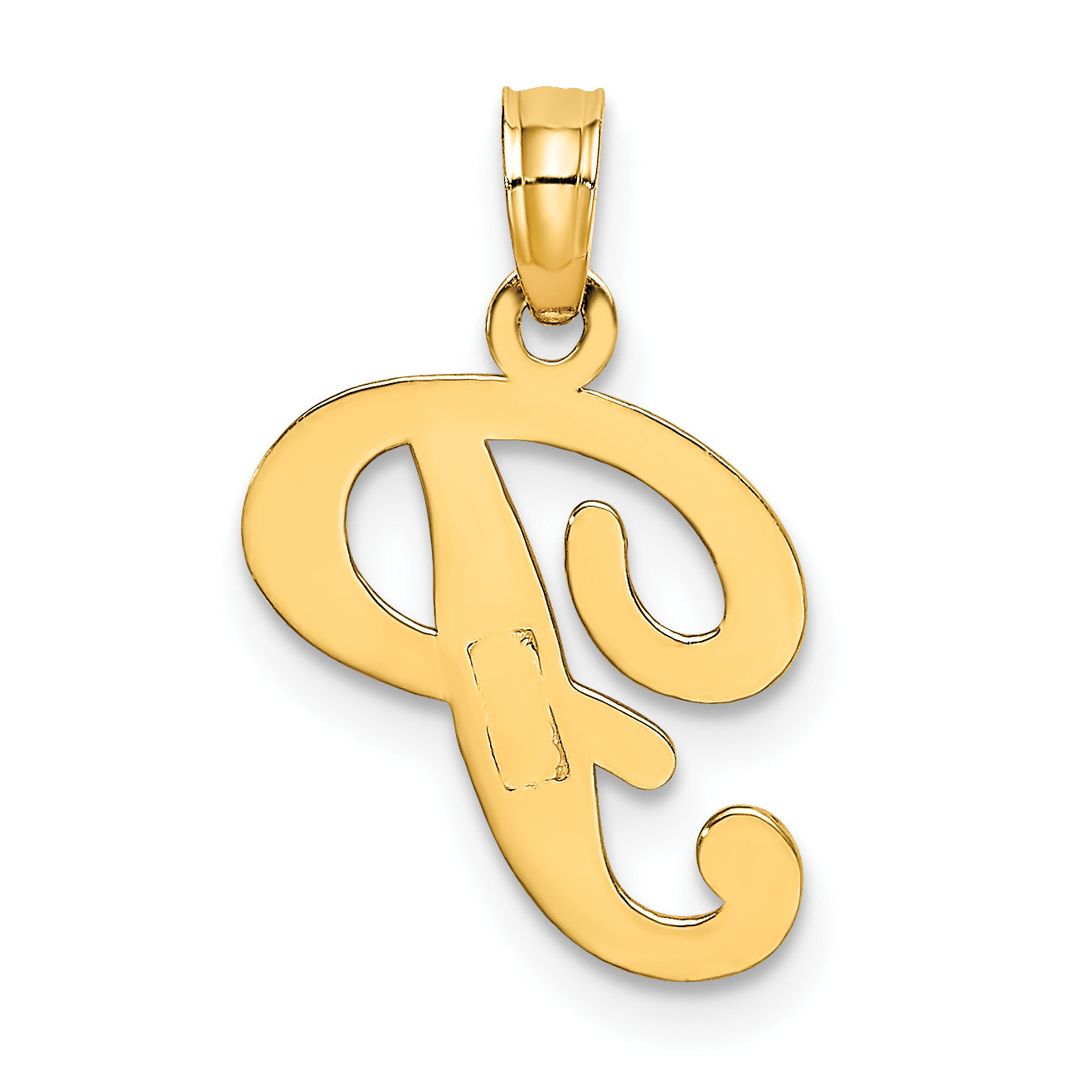 10K Yellow Gold 10K Polished P Script Initial Charm