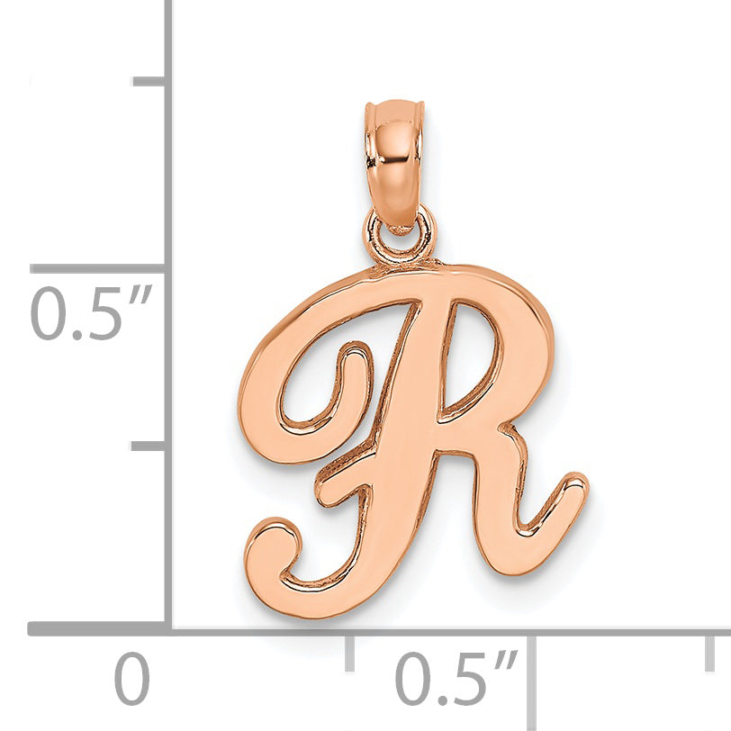 10K Yellow Gold 10K Polished R Script Initial Charm