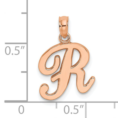 10K Yellow Gold 10K Polished R Script Initial Charm