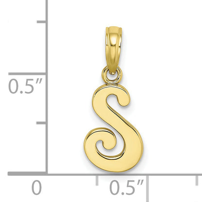 10K Yellow Gold 10K Polished S Script Initial Charm