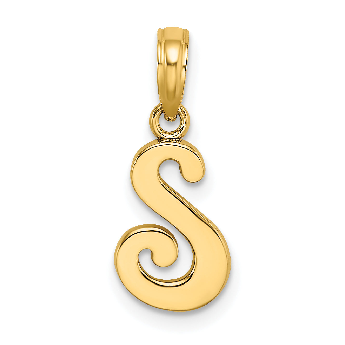 10K Yellow Gold 10K Polished S Script Initial Charm