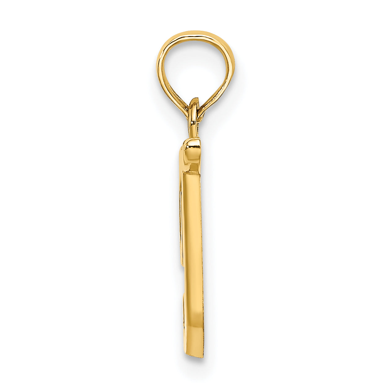 10K Yellow Gold 10K Polished T Script Initial Charm