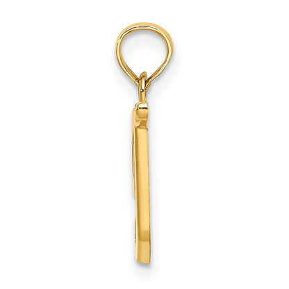 10K Yellow Gold 10K Polished T Script Initial Charm