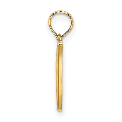 10K Yellow Gold 10K Polished V Script Initial Charm