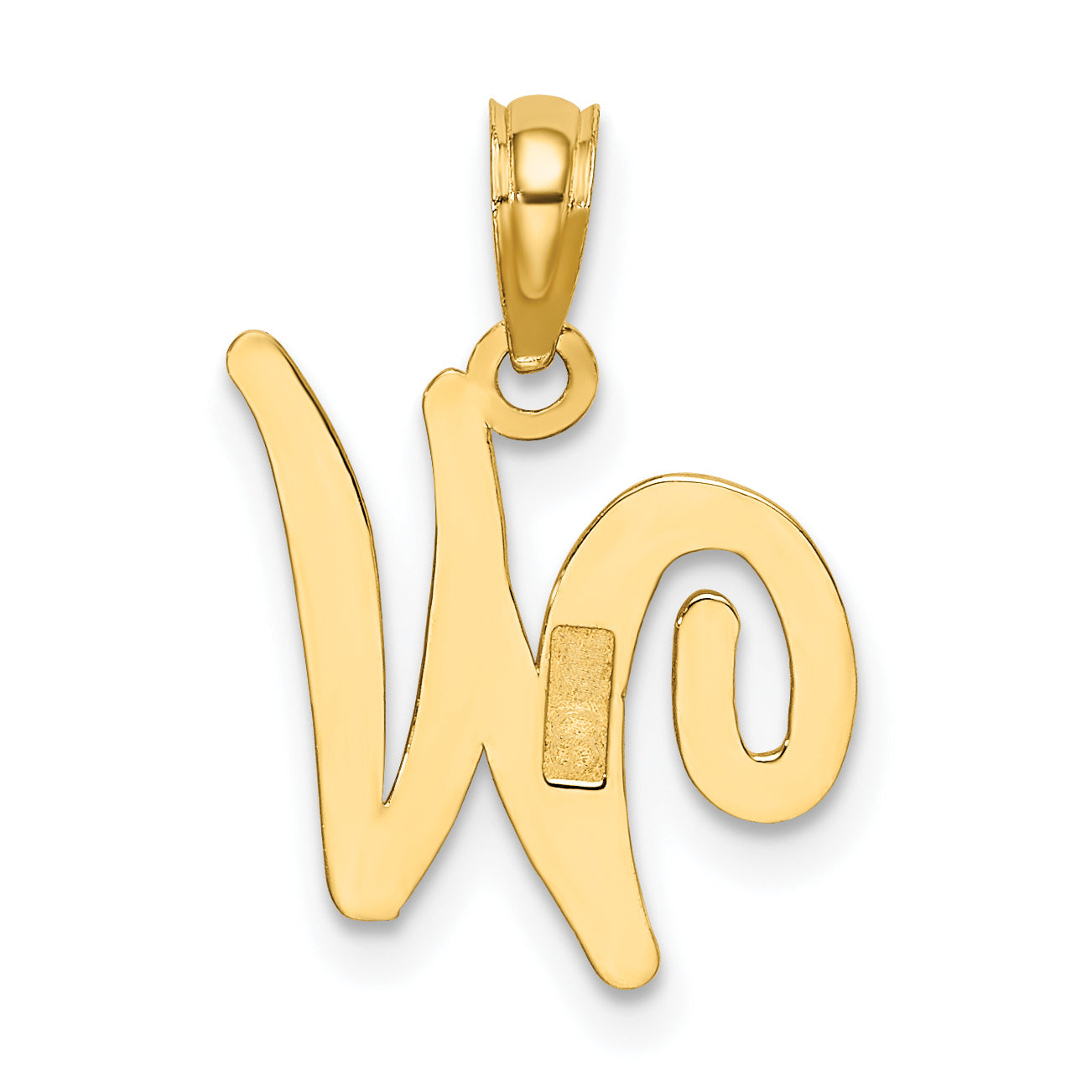 10K Yellow Gold 10K Polished W Script Initial Charm