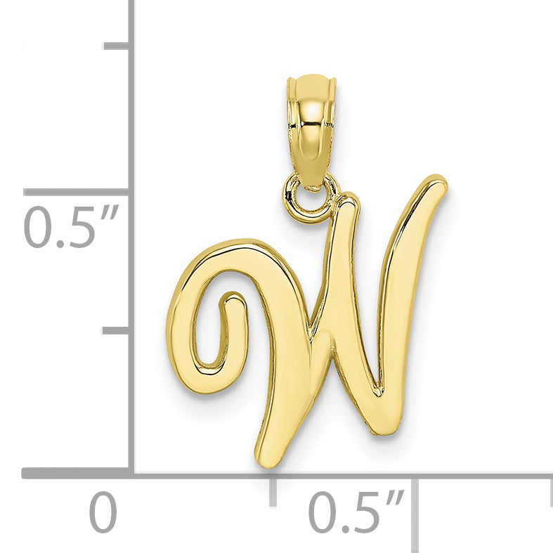 10K Yellow Gold 10K Polished W Script Initial Charm