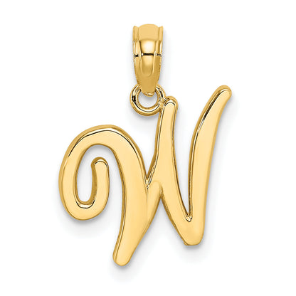 10K Yellow Gold 10K Polished W Script Initial Charm