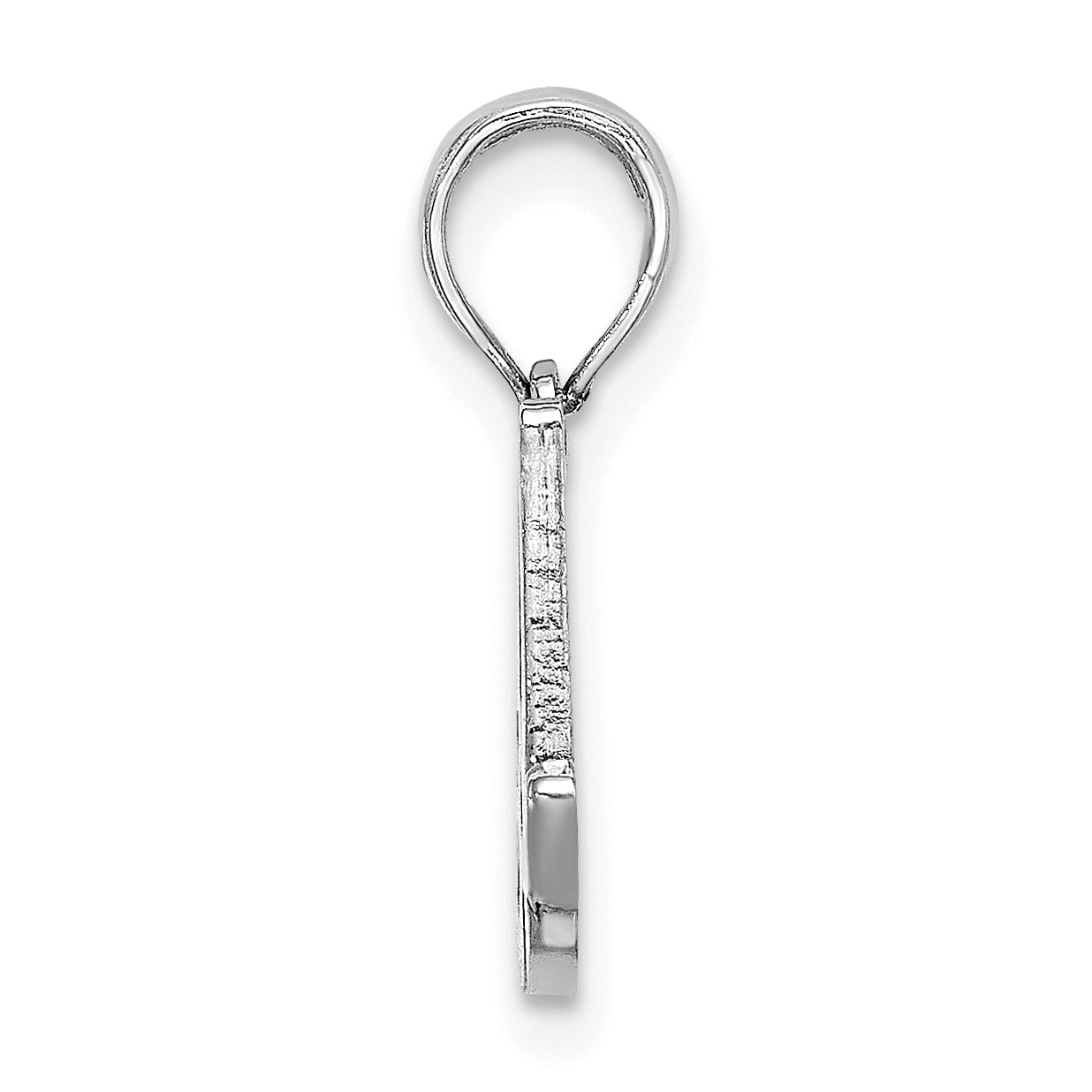 10K White Gold 10K Polished A Script Initial Charm