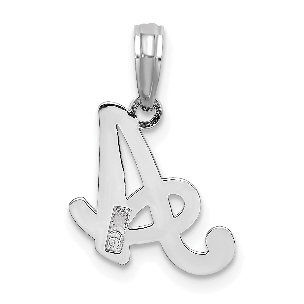 10K White Gold 10K Polished A Script Initial Charm