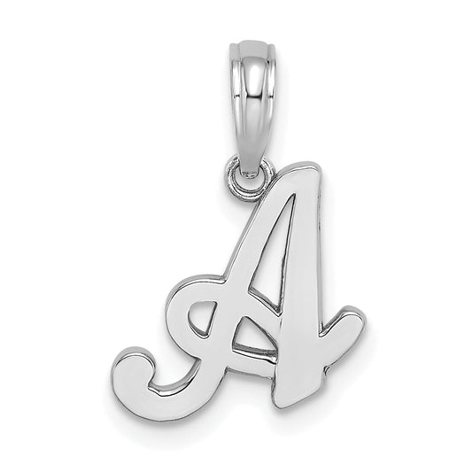 10K White Gold 10K Polished A Script Initial Charm