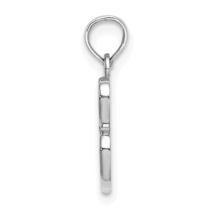 10K White Gold 10K Polished B Script Initial Charm