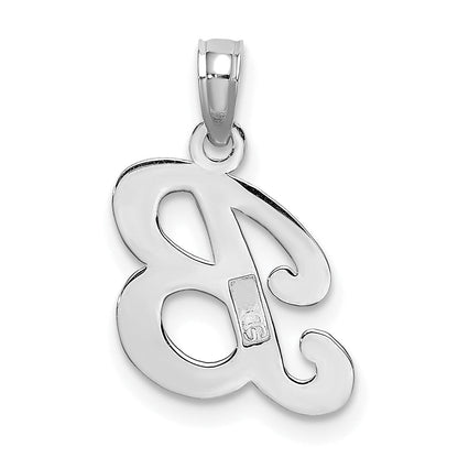 10K White Gold 10K Polished B Script Initial Charm