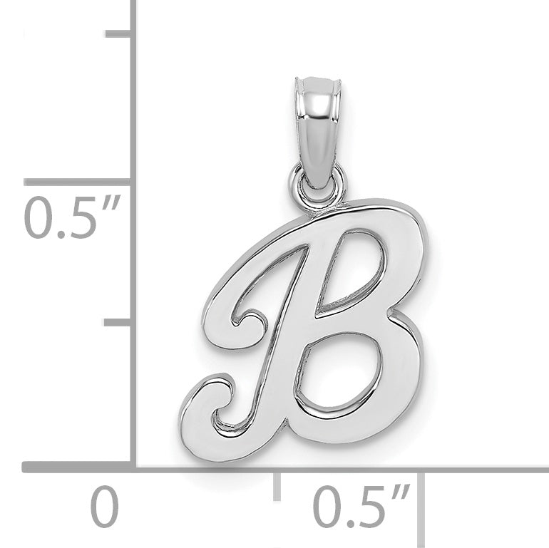 10K White Gold 10K Polished B Script Initial Charm
