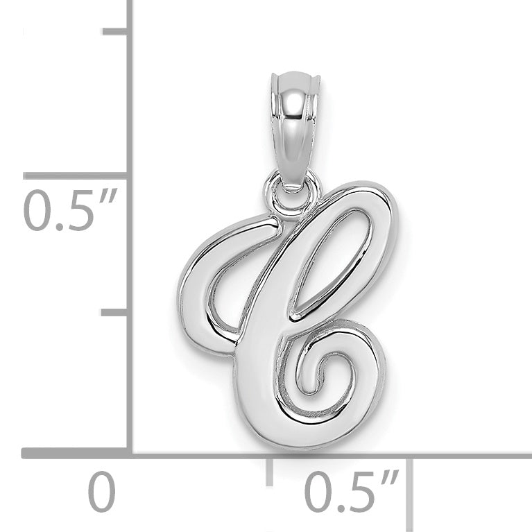 10K White Gold 10K Polished C Script Initial Charm