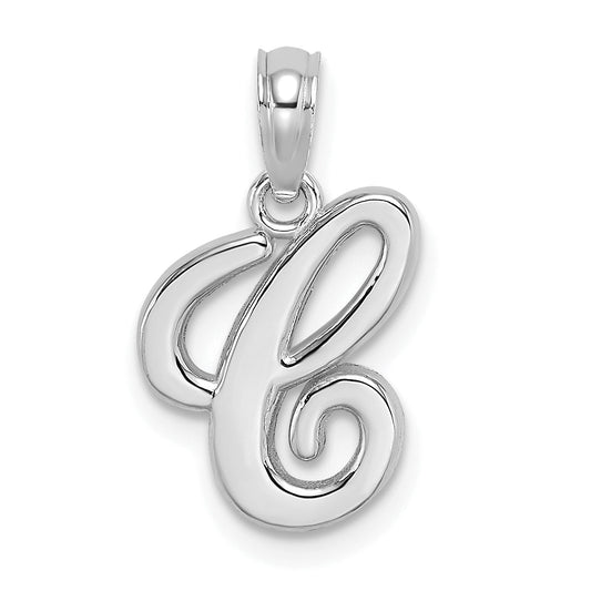 10K White Gold 10K Polished C Script Initial Charm