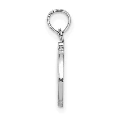 10K White Gold 10K Polished D Script Initial Charm
