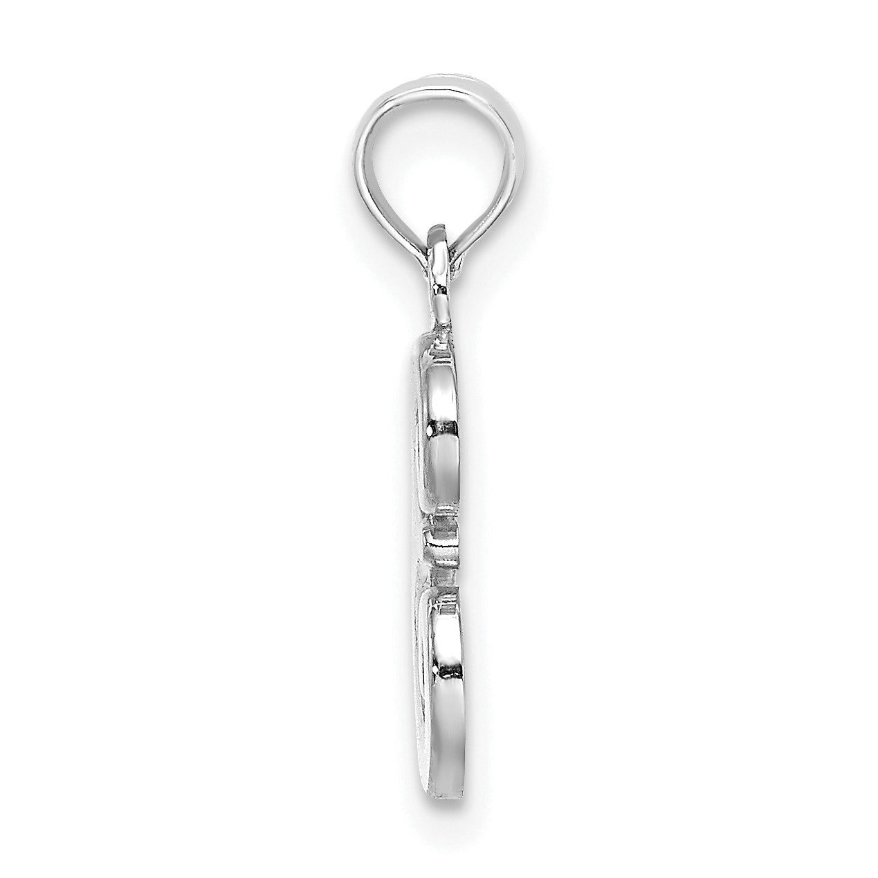 10K White Gold 10K Polished E Script Initial Charm