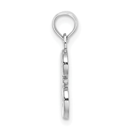 10K White Gold 10K Polished E Script Initial Charm