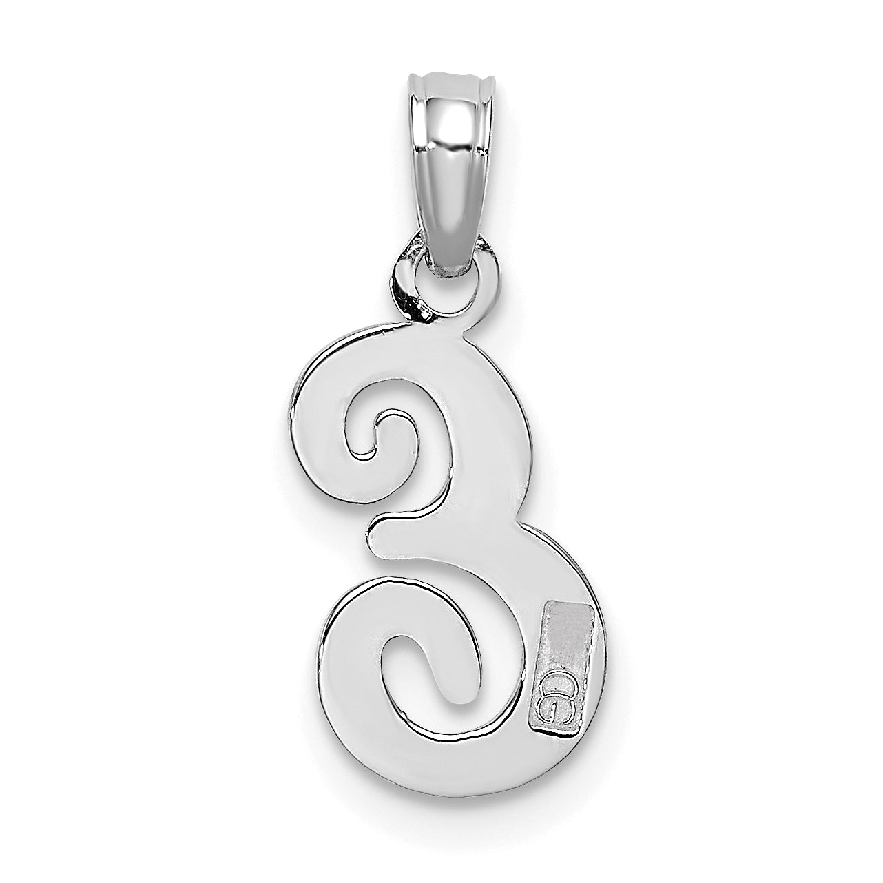 10K White Gold 10K Polished E Script Initial Charm
