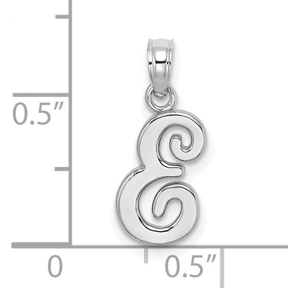 10K White Gold 10K Polished E Script Initial Charm