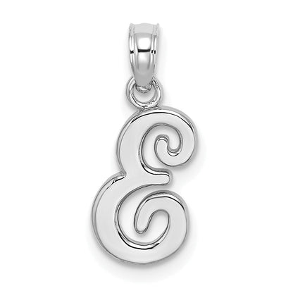 10K White Gold 10K Polished E Script Initial Charm