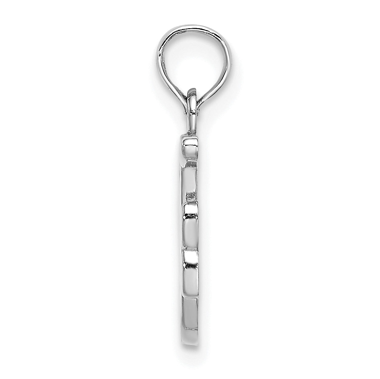10K White Gold 10K Polished F Script Initial Charm