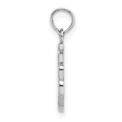 10K White Gold 10K Polished F Script Initial Charm